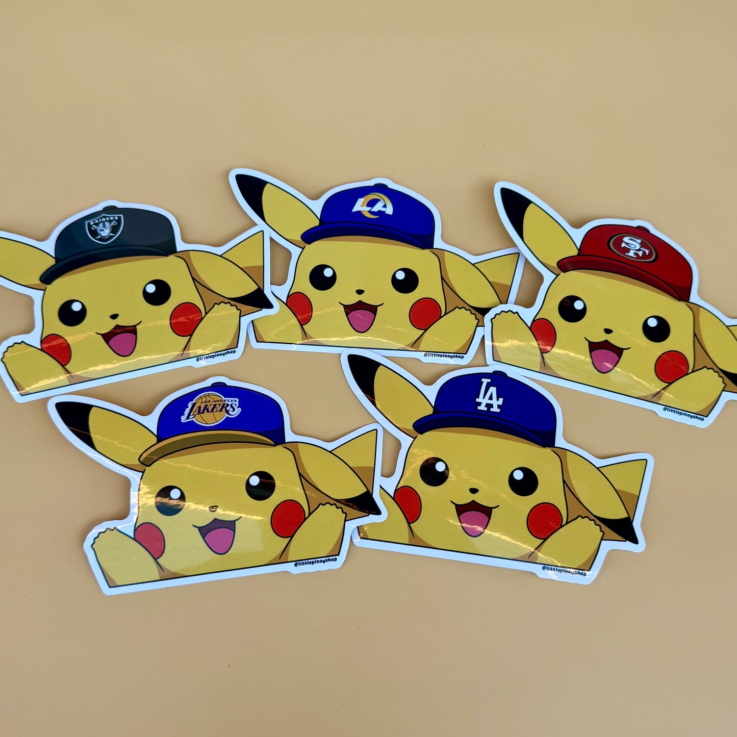 Pikachu Sports Team Stickers ⚡🏀⚾🏈 | Waterproof UV Vinyl | 4” Wide