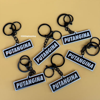 Putangina Keychain | Filipino Slang Keychain | Funny Tagalog Gift | 2.5” Double-Sided Epoxy Charm | Pinoy Humor Gift