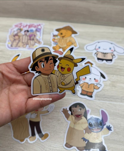 Cute Character in Barong Tagalog , Fan Art , 3-inch , Waterproof Vinyl Stickers