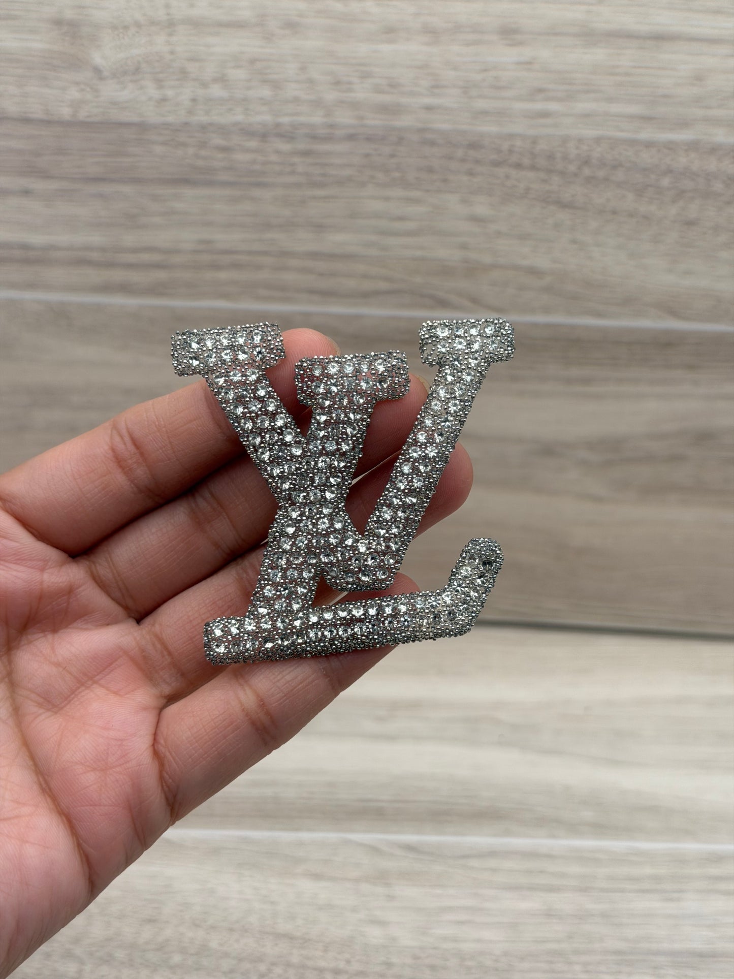 Rhinestone Logo-Style Iron-On Patch | 2.5”–3” Approx. | Choose Your Design | Sparkly Appliqué | Sold Individually