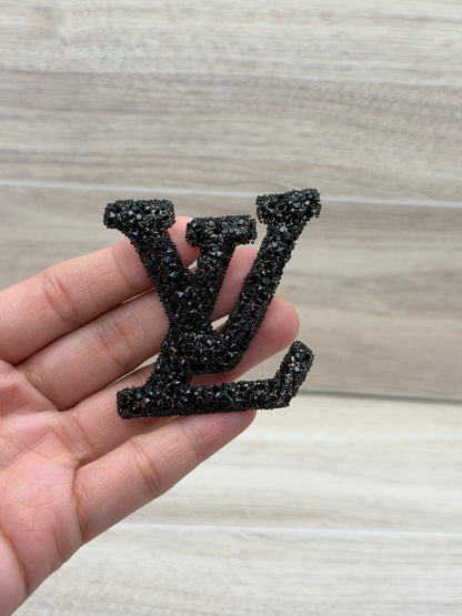 Rhinestone Logo-Style Iron-On Patch | 2.5”–3” Approx. | Choose Your Design | Sparkly Appliqué | Sold Individually