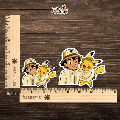 Filipino Barong & Salakot Duo Sticker ( Ash & Pikachuh )
