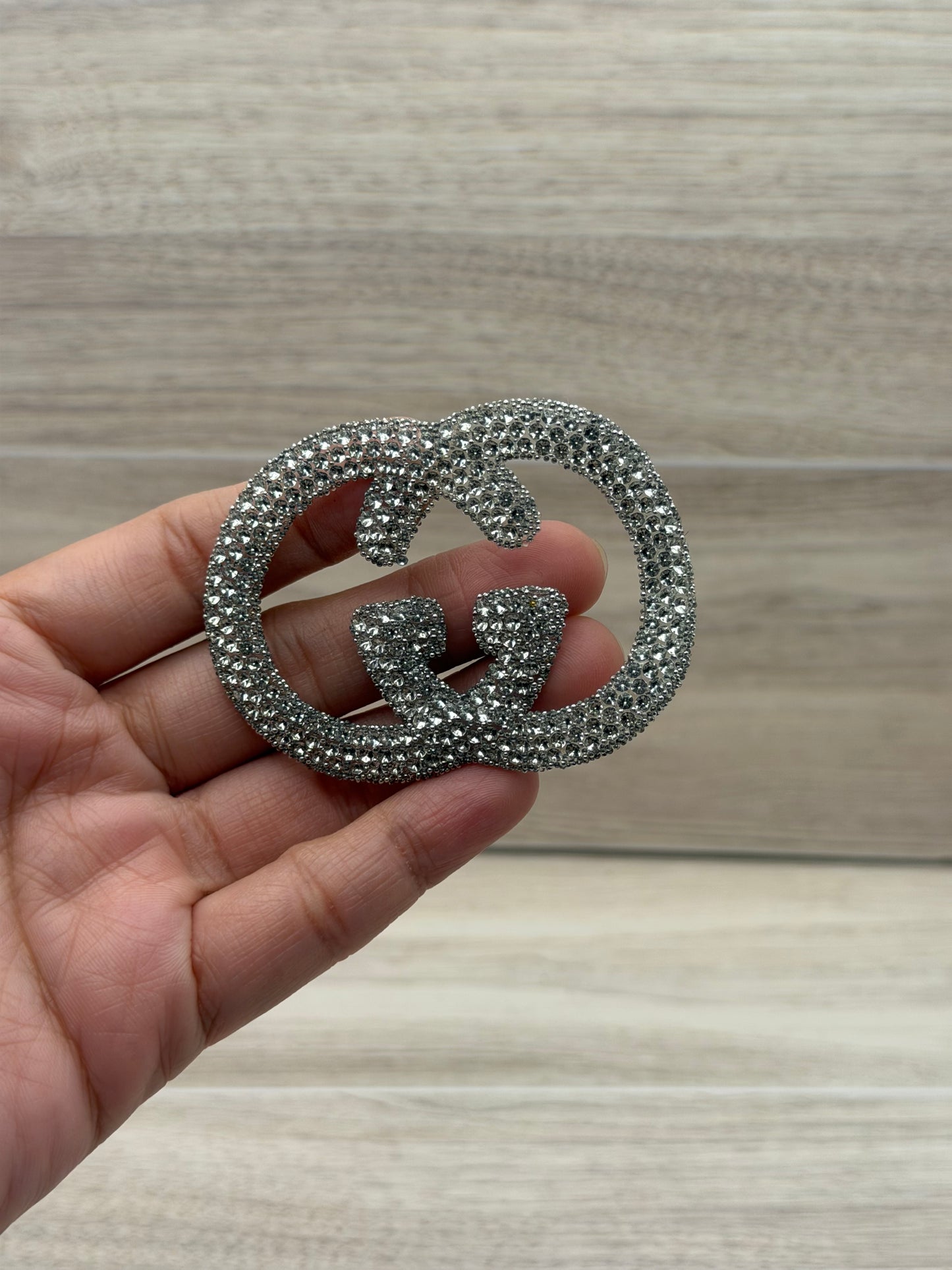 Rhinestone Logo-Style Iron-On Patch | 2.5”–3” Approx. | Choose Your Design | Sparkly Appliqué | Sold Individually