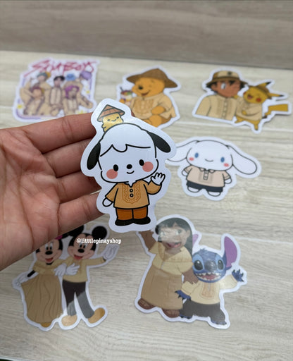 Cute Character in Barong Tagalog , Fan Art , 3-inch , Waterproof Vinyl Stickers