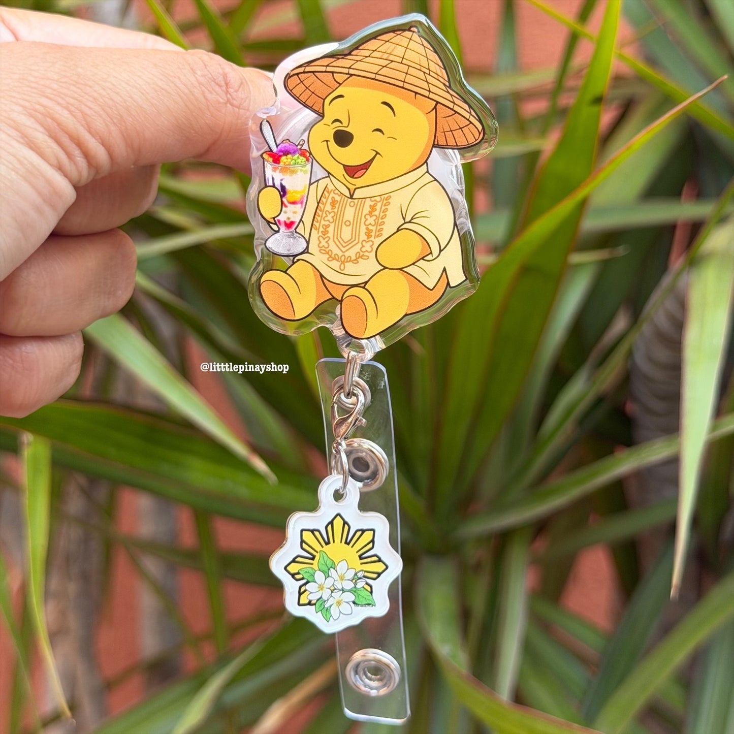 Barong Pooh Bear lD Badge Reel 🇵🇭 ( Alligator Clip )