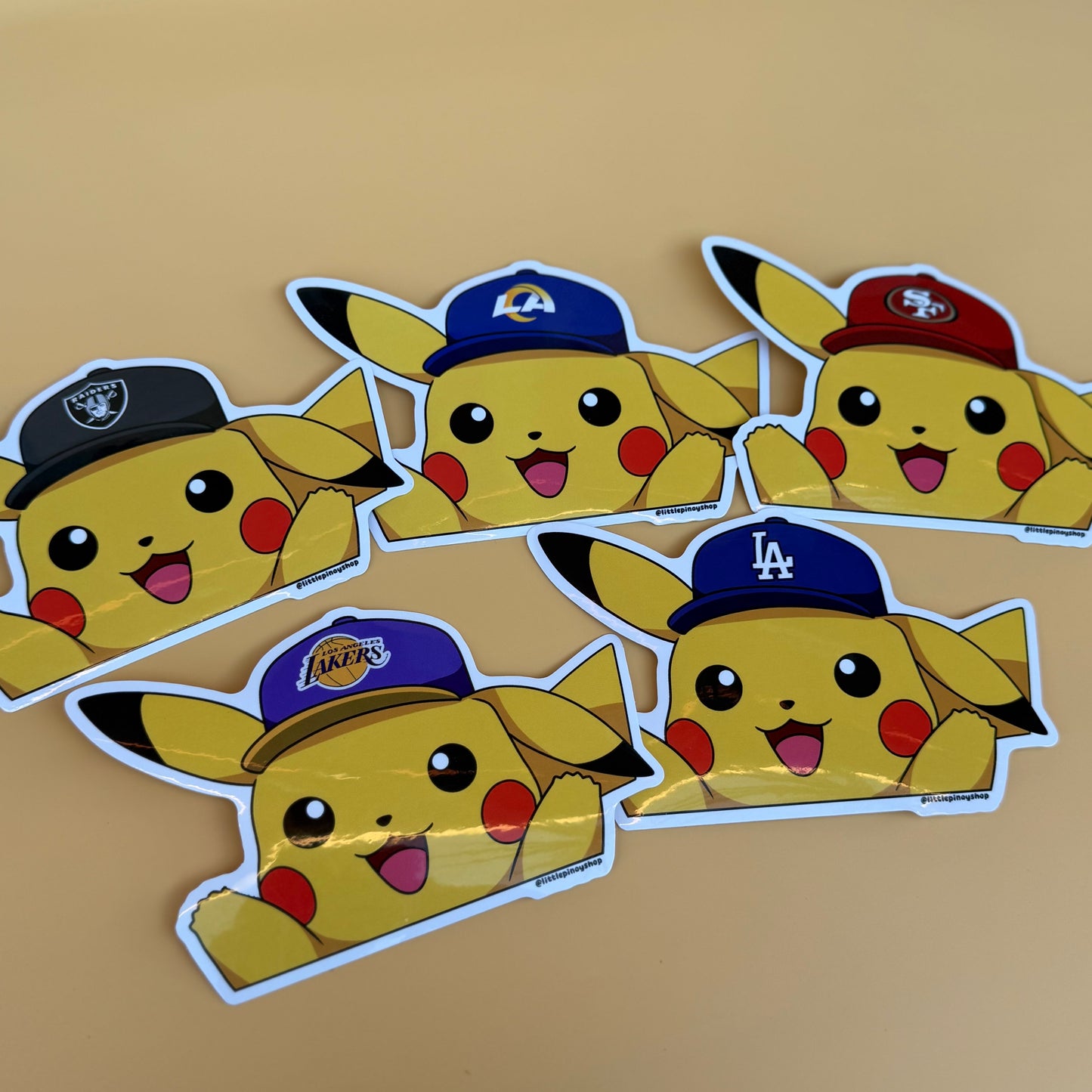 Pikachu Sports Team Stickers ⚡🏀⚾🏈 | Waterproof UV Vinyl | 4” Wide