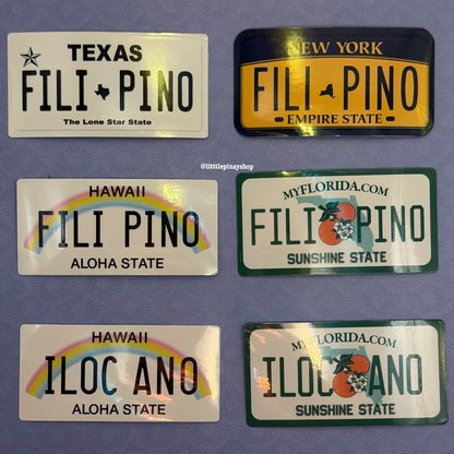 Filipino State License Plate Vinyl Stickers