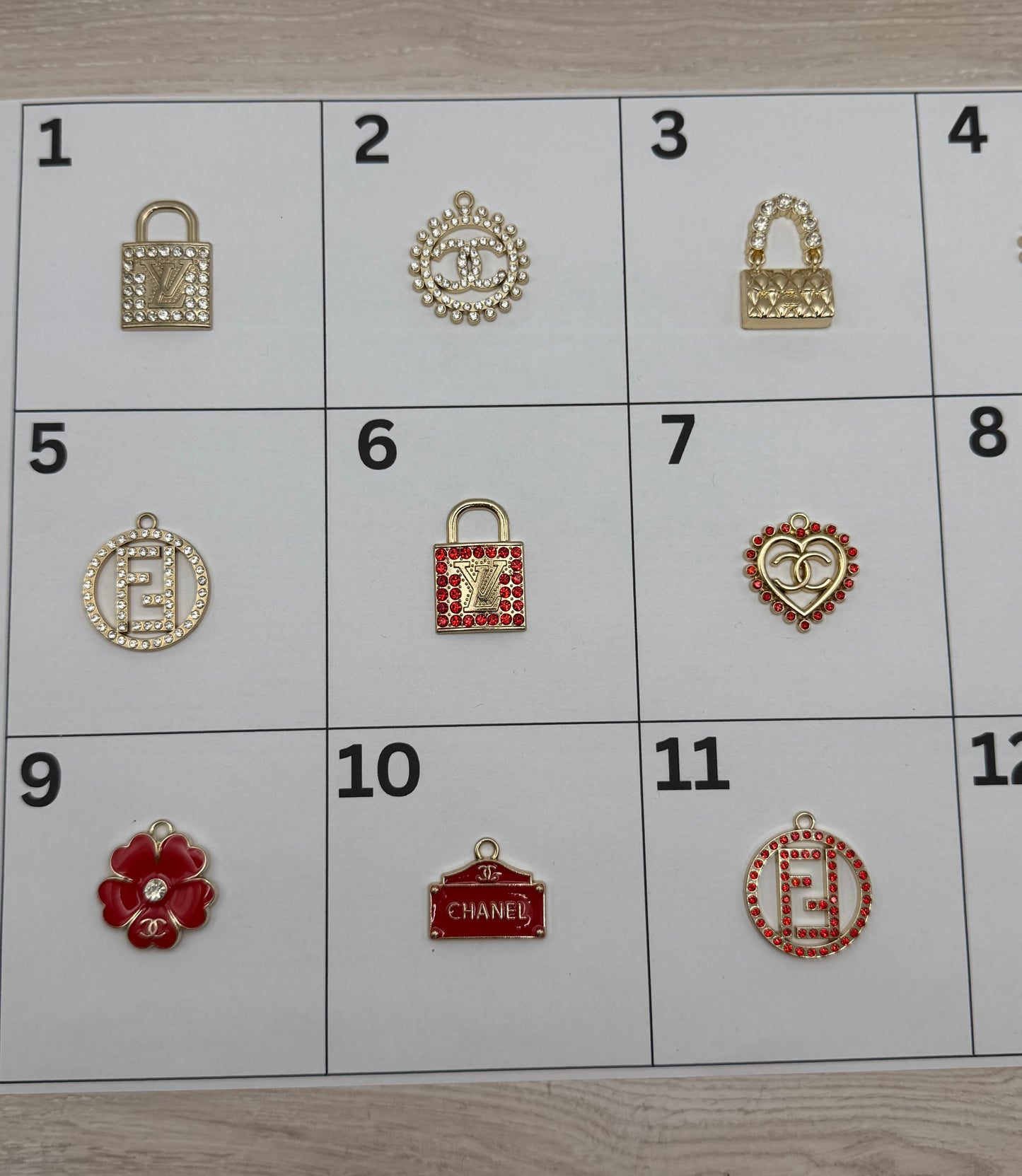 Red & Gold Pendant Charm | Choose Your Style | DIY Jewelry, Keychains & Accessories (Sold Individually)\