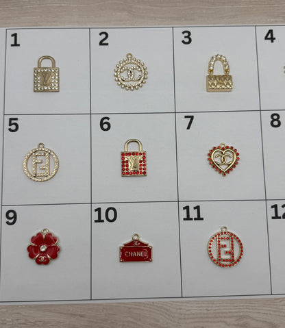 Red & Gold Pendant Charm | Choose Your Style | DIY Jewelry, Keychains & Accessories (Sold Individually)\