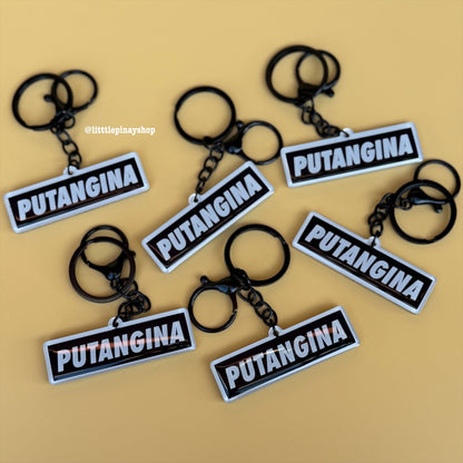 Putangina Keychain | Filipino Slang Keychain | Funny Tagalog Gift | 2.5” Double-Sided Epoxy Charm | Pinoy Humor Gift