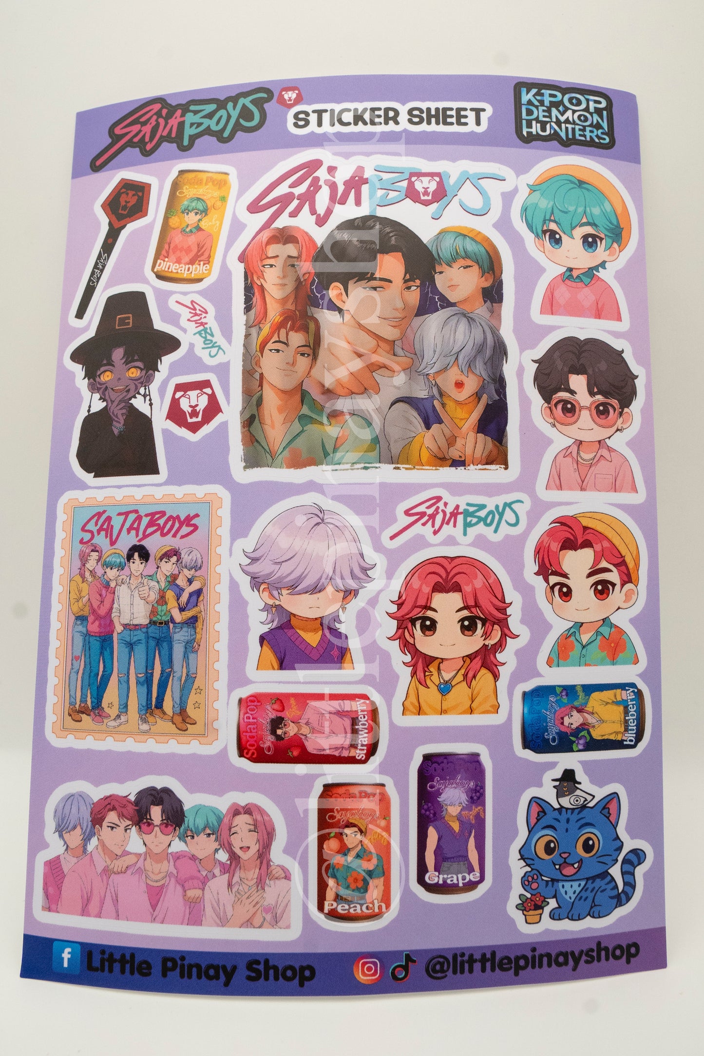 ✨ Kpop Demon Hunters – Waterproof Vinyl PVC Sticker Sheets (5.2” W × 7.5” H)