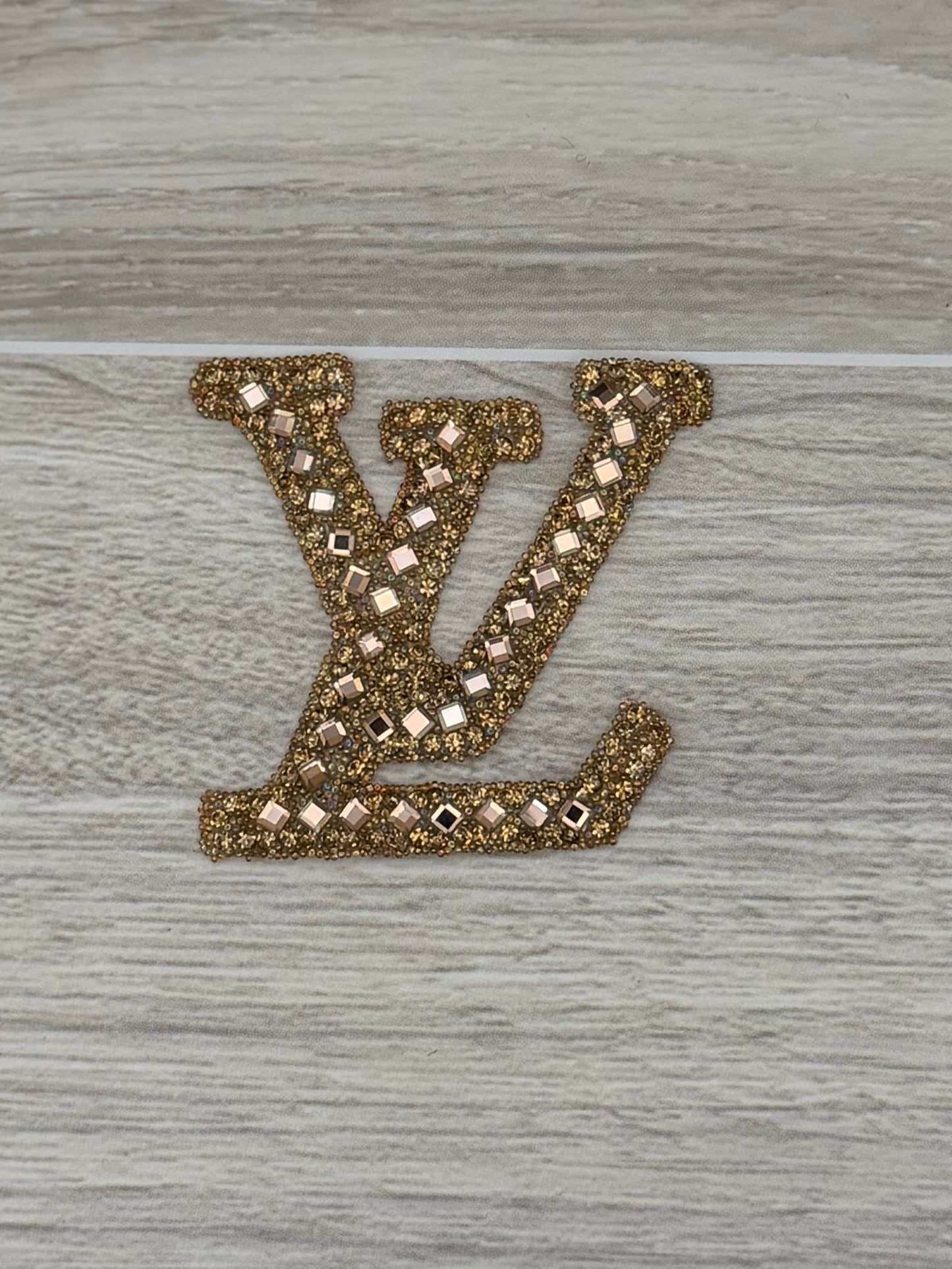 Rhinestone Logo-Style Iron-On Patch | 2.5”–3” Approx. | Choose Your Design | Sparkly Appliqué | Sold Individually