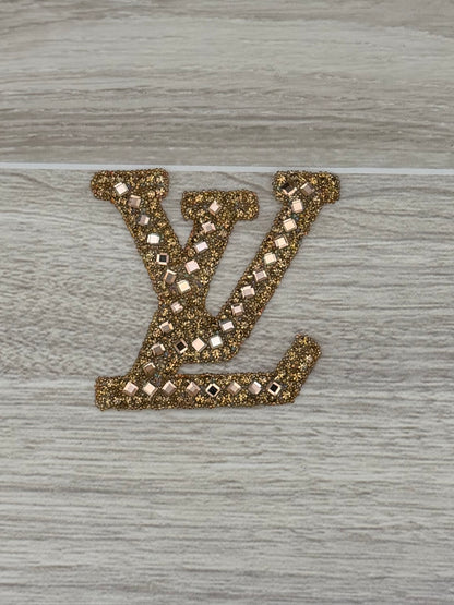 Rhinestone Logo-Style Iron-On Patch | 2.5”–3” Approx. | Choose Your Design | Sparkly Appliqué | Sold Individually