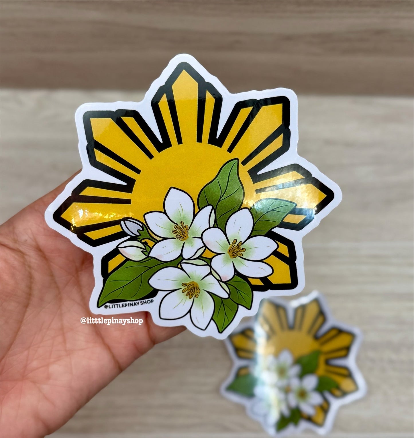 Filipino Sun Sampaguita Sticker | Waterproof Vinyl Stickers Decal