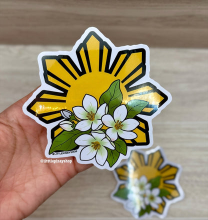 Filipino Sun Sampaguita Sticker | Waterproof Vinyl Stickers Decal