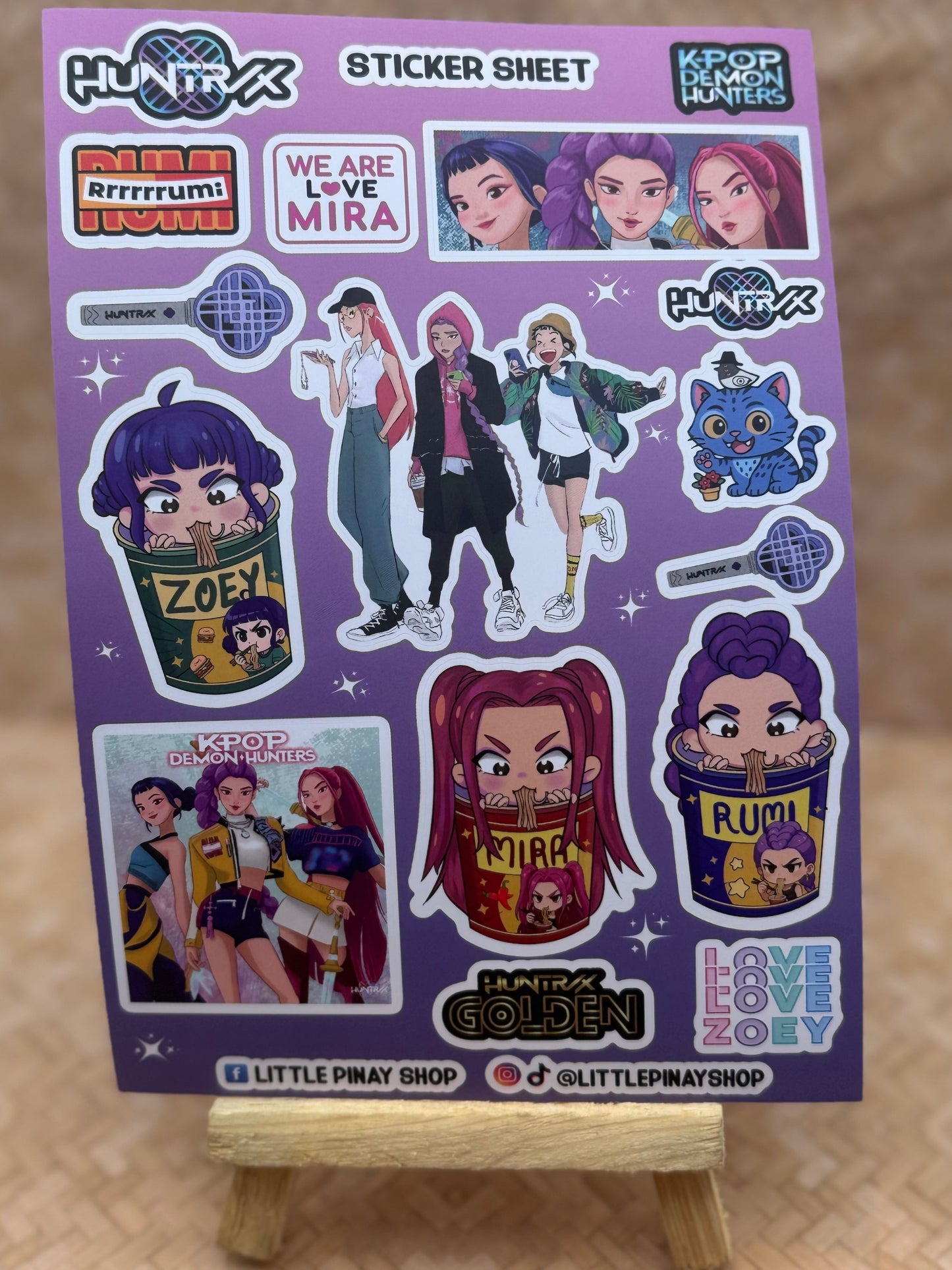 ✨ Kpop Demon Hunters – Waterproof Vinyl PVC Sticker Sheets (5.2” W × 7.5” H)