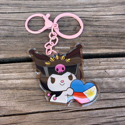 Kuromi Heart PH Flag Keychain , Bag Charm