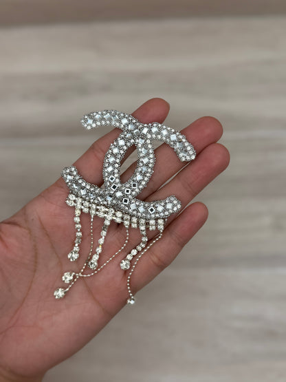 Rhinestone Logo-Style Iron-On Patch | 2.5”–3” Approx. | Choose Your Design | Sparkly Appliqué | Sold Individually