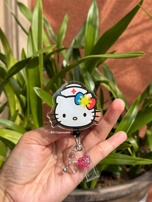 Pinay Kawaiiii Nurse ID Badge Reel ( Alligator Clip )