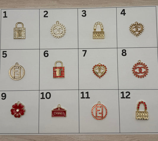 Red & Gold Pendant Charm | Choose Your Style | DIY Jewelry, Keychains & Accessories (Sold Individually)\