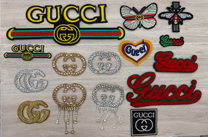 GG Inspired Iron-On Patch | Choose Your Design | Embroidered & Rhinestone Appliqué | Sold Individually