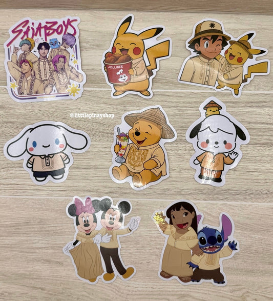 Cute Character in Barong Tagalog , Fan Art , 3-inch , Waterproof Vinyl Stickers