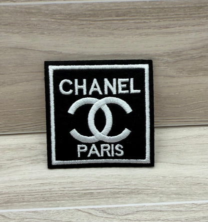 CC Paris Inspired Logo Iron On Patch | Embroidered Square Applique