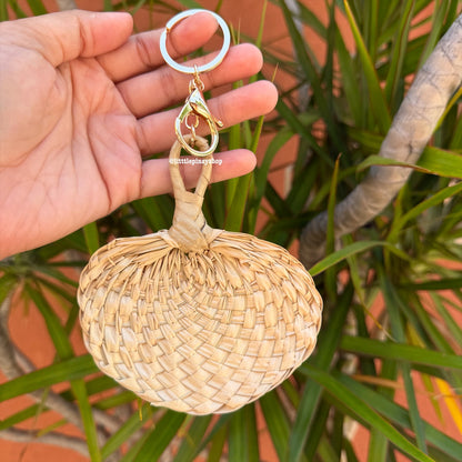 Mini Abaniko Keychain, Bag Charm w Gold Accessories