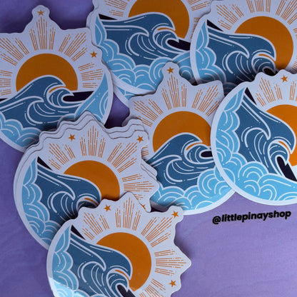3” Filipino Sun Wave UV Laminated Vinyl Sticker