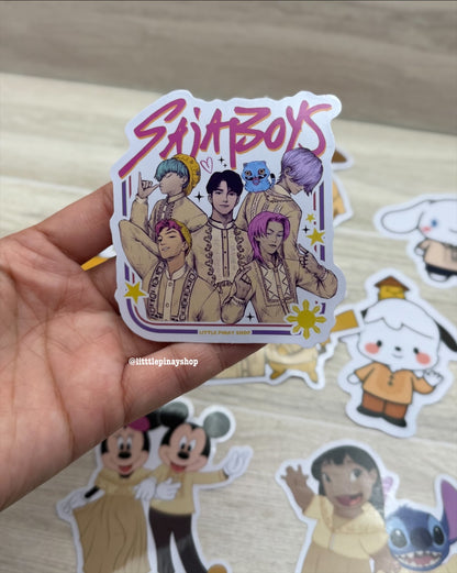 Cute Character in Barong Tagalog , Fan Art , 3-inch , Waterproof Vinyl Stickers