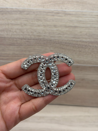 Rhinestone Logo-Style Iron-On Patch | 2.5”–3” Approx. | Choose Your Design | Sparkly Appliqué | Sold Individually