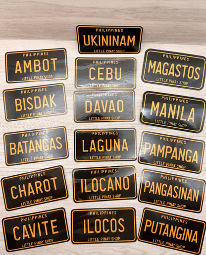 Filipino License Plate Sticker 3-Inch | Waterproof Vinyl Car Decals