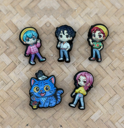 K-Pop Demon Hunters Croc Charms Set • Ramen Cup Charms • Trendy Character Jibbitz Pack for Crocs