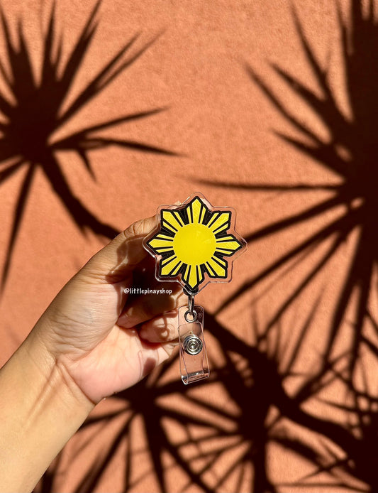 Philippine Sun Badge Reel ☀️ | Retractable & Stylish | Alligator Clip