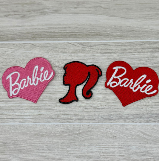 Barbie Heart & Silhouette Iron-On Patch Set | 3-Piece