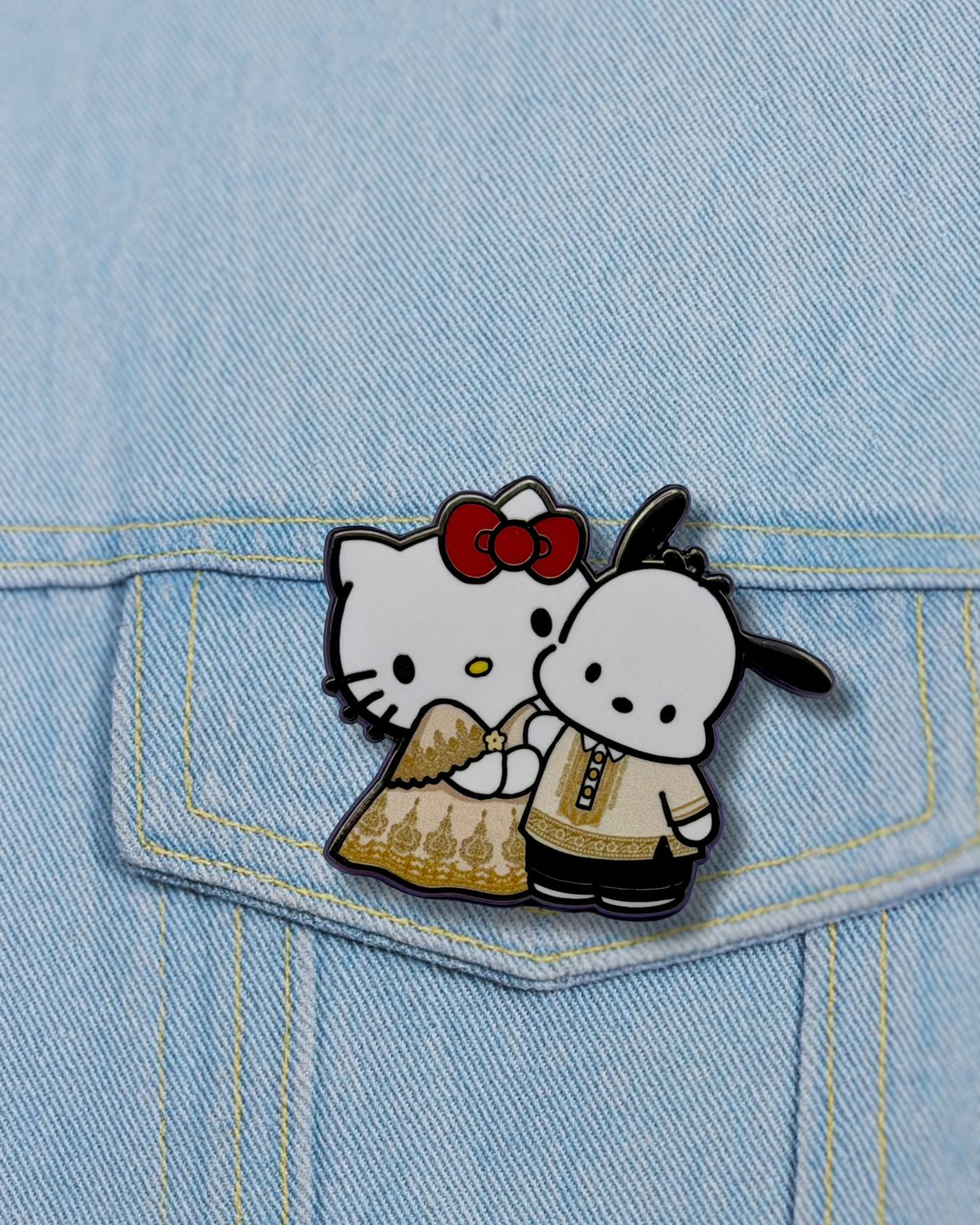 Hello Kitty & Pochacco Filipino Barong & Filipiniana Hard Enamel Pin