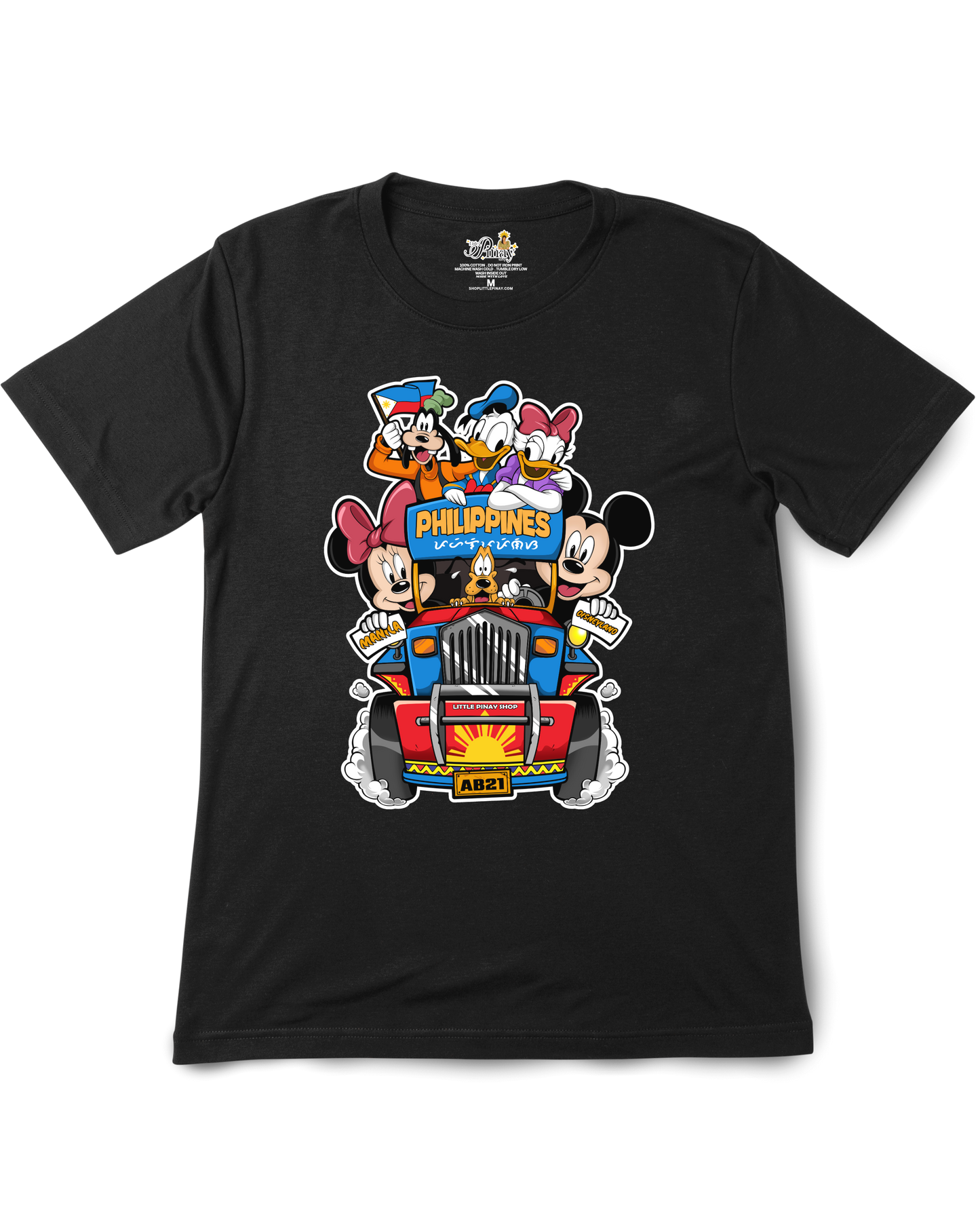 Jeepney Mickey and Friends Softstyle Unisex Black Tee