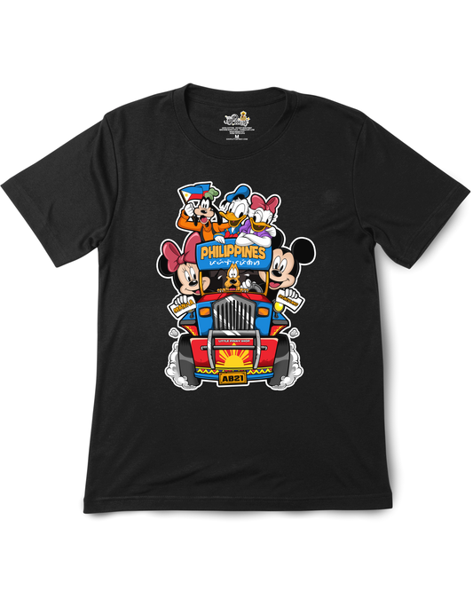 Jeepney Mickey and Friends Softstyle Unisex Black Tee