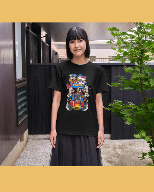 Jeepney Mickey and Friends Softstyle Unisex Black Tee
