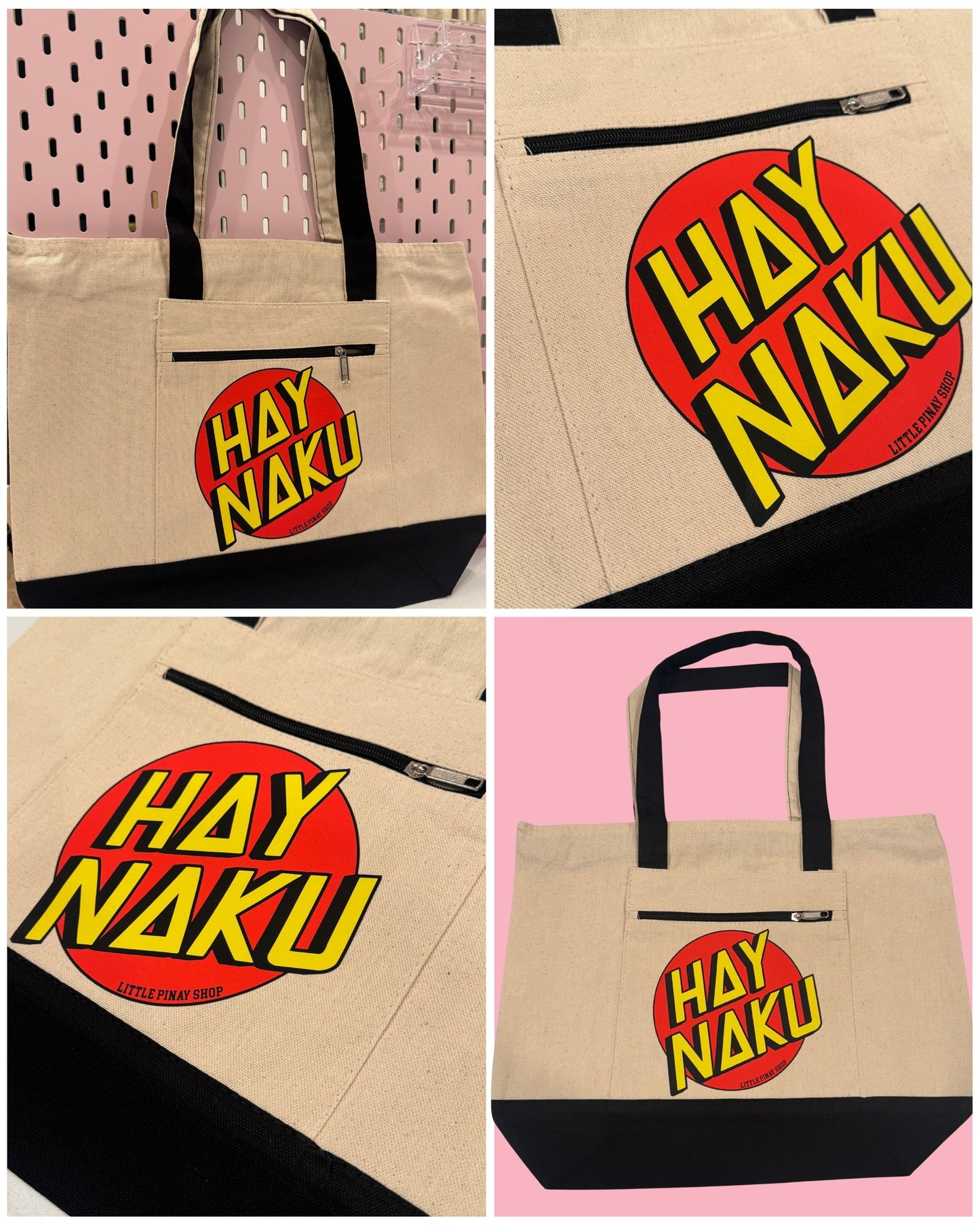 HAY NAKU Zipped Canvas Tote Bag