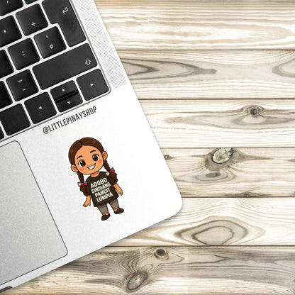 Pinay Foodie Girl Sticker – Adobo, Sinigang, Pancit, Lumpia