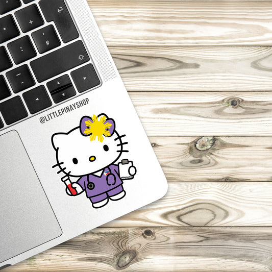 Kawaii MedTech | Healthcare Worker Sticker - Purple Scrub