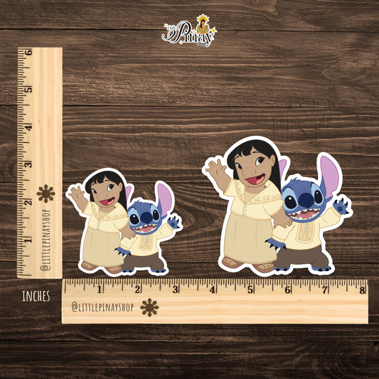 Lil&Stitchh Sticker – Pinoy Barong & Filipiniana Edition 🇵🇭👫