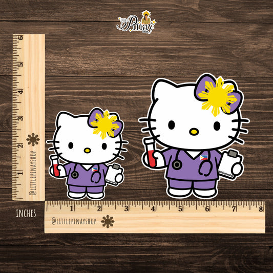 Purple Kawaii Nurse | Healthcare Worker Waterproof Sticker