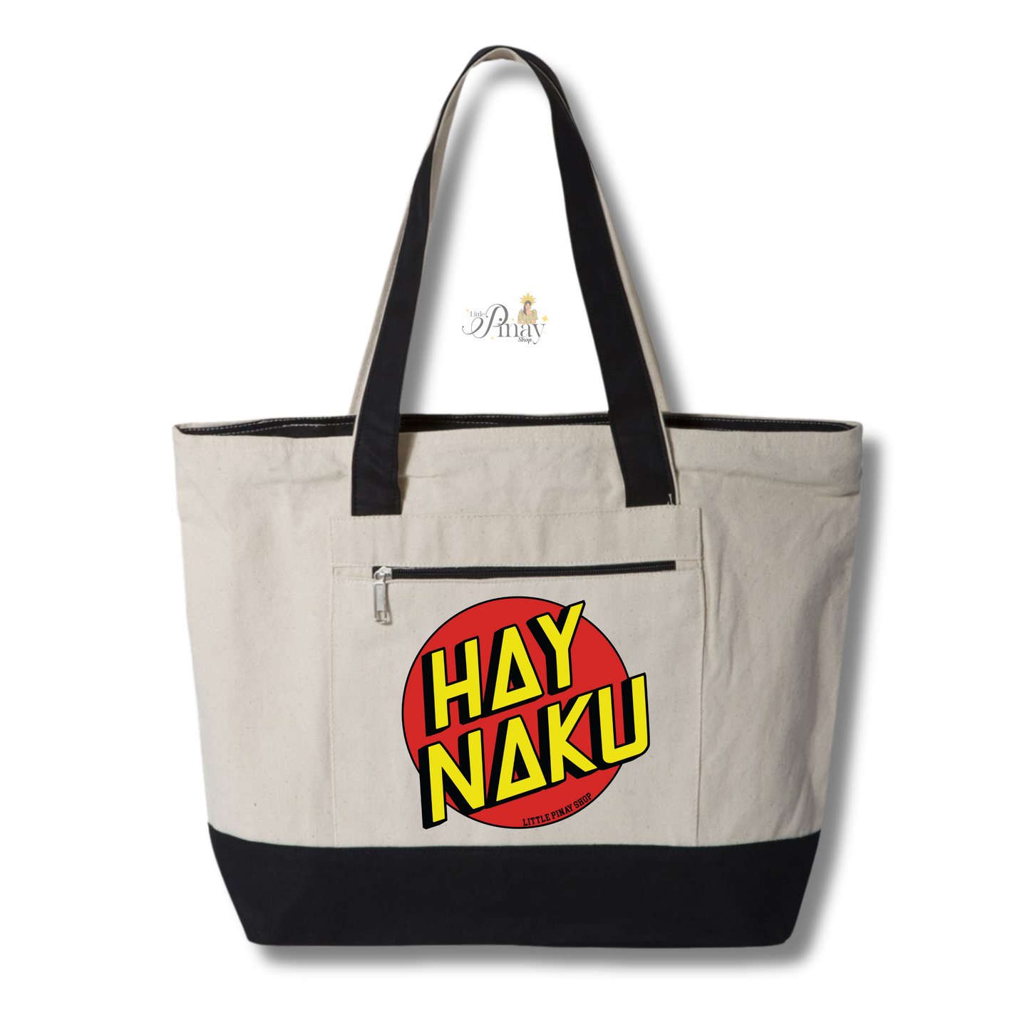 HAY NAKU Zipped Canvas Tote Bag