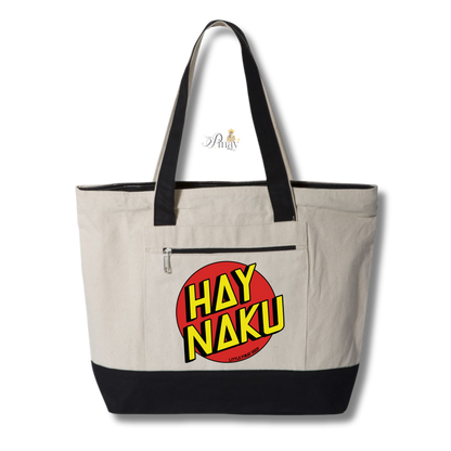 HAY NAKU Zipped Canvas Tote Bag