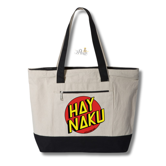 HAY NAKU Zipped Canvas Tote Bag