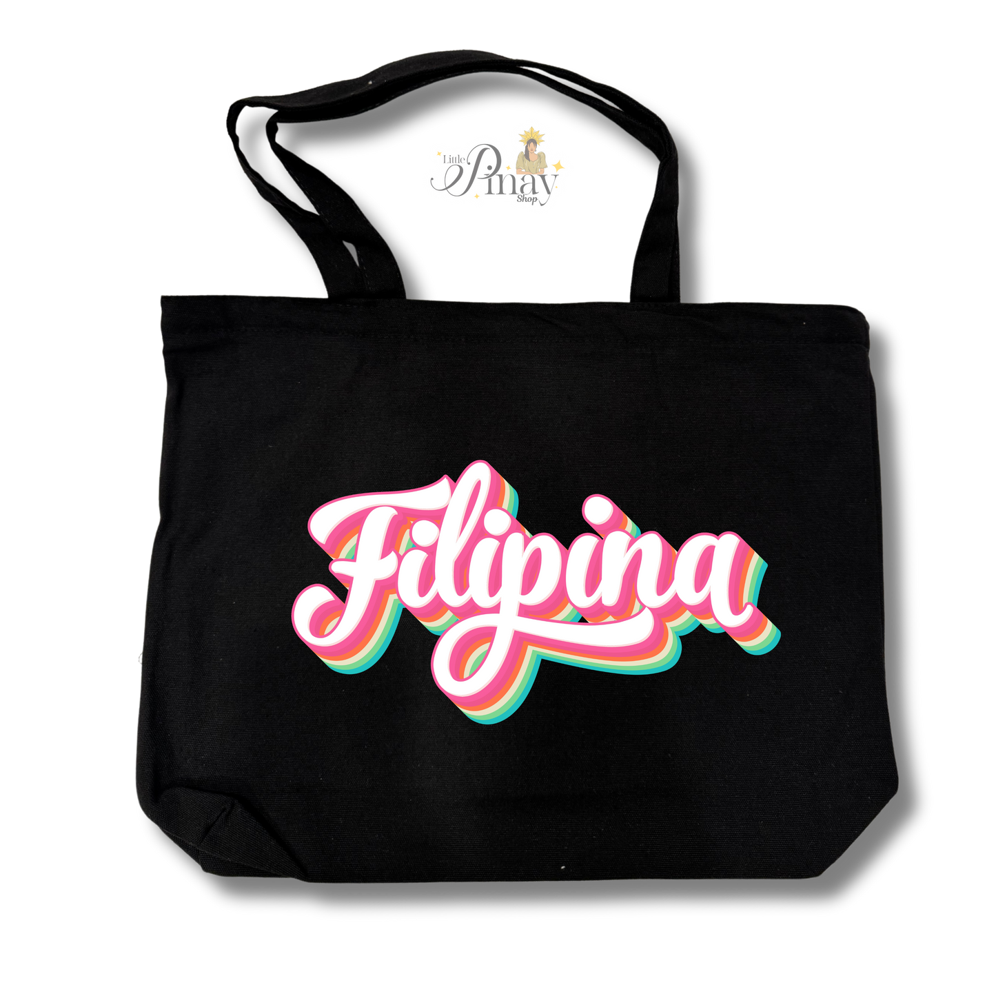 Filipina Retro Graphic Zippered Tote Bag