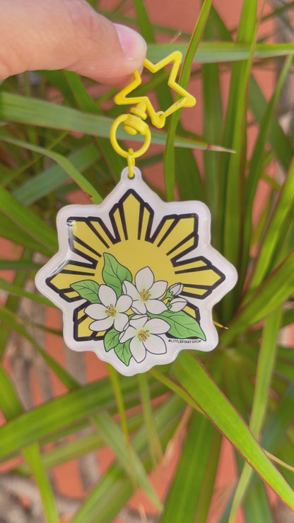 Sun Sampaguita Keychain , Bag Charm
