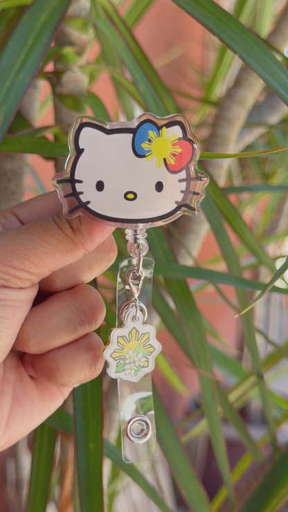 Pinay Kitty ID Badge Reel ( Alligator Clip )
